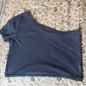 Aerie Blue One-Shoulder Crop Top